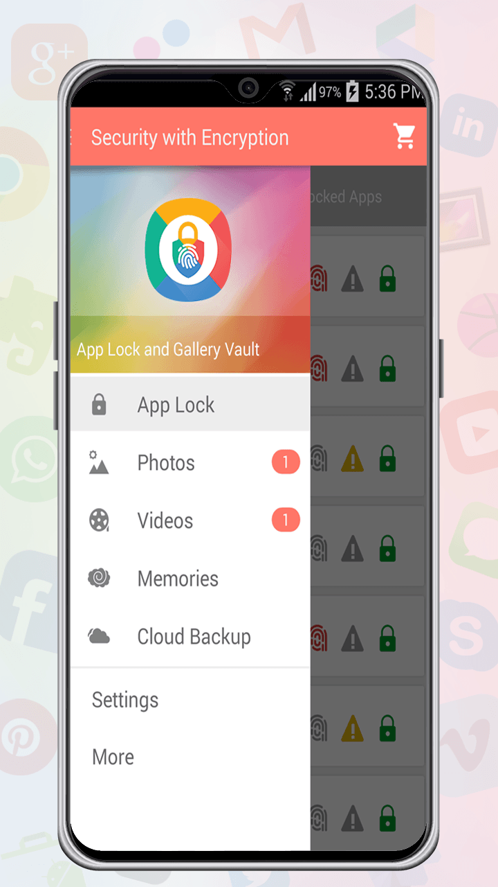 App Lock main menu interface